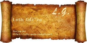 Leth Géza névjegykártya